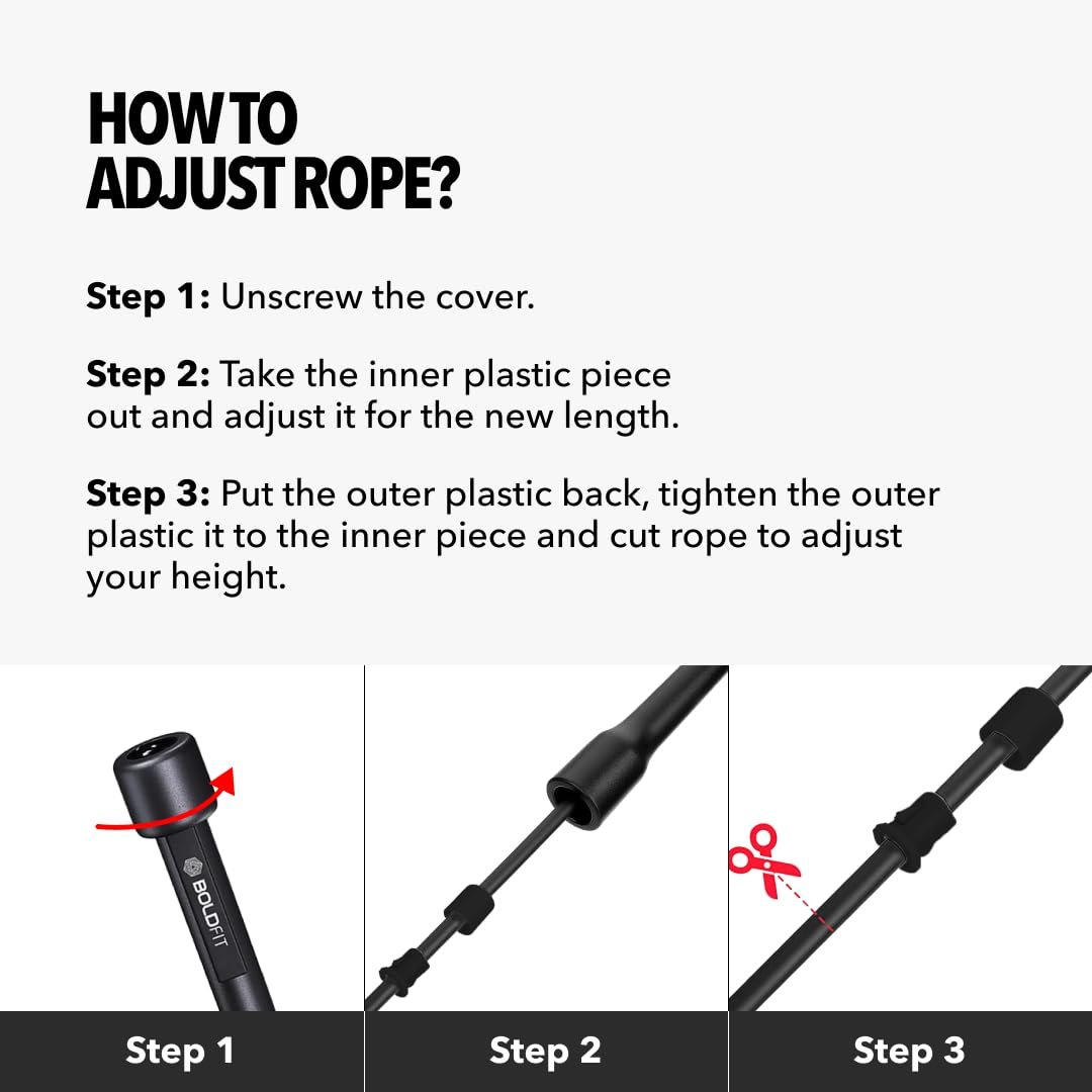 Boldfit Skipping Rope Adjustable Speed Jump Rope for Fitness - Image 3