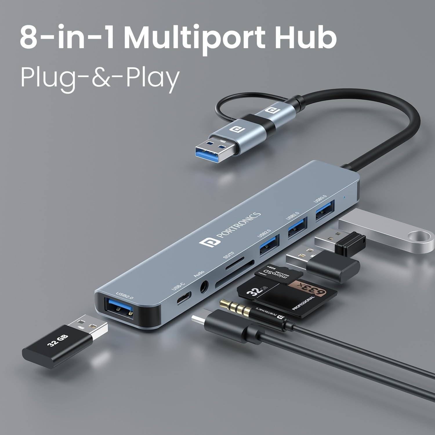 Portronics Mport 8 Plus 8-in-1 USB-C Hub