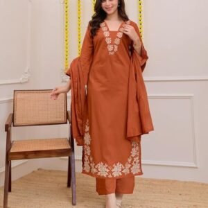 ANNI Designer Pure Cotton Embroidered Kurta
