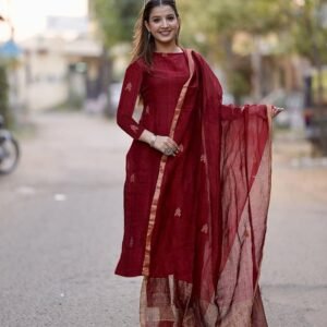 Anni Designer Cotton Kurta Pant Dupatta Set for Women Wear!!