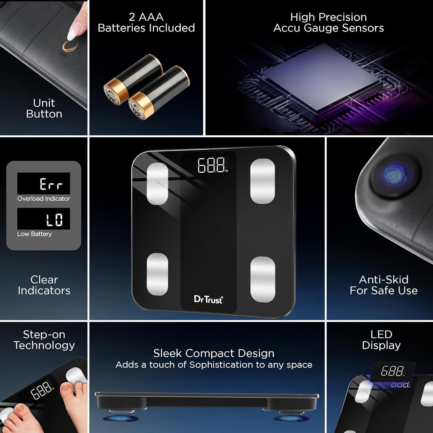 Dr Trust USA BMI Weight Scale & Body Fat Analyzer - Image 2