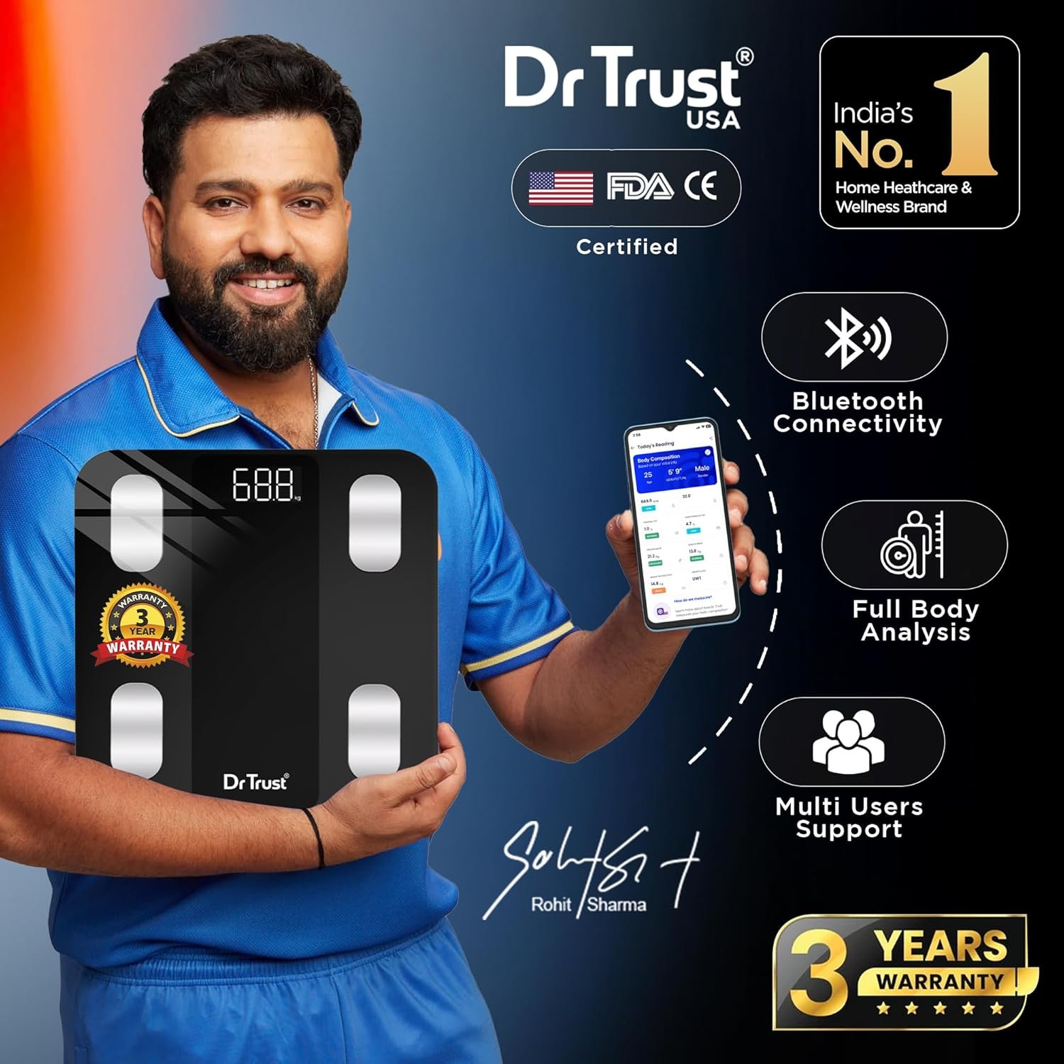 Dr Trust USA BMI Weight Scale & Body Fat Analyzer - Image 4